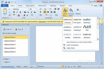 BCGControlBar Pro for MFC预览：