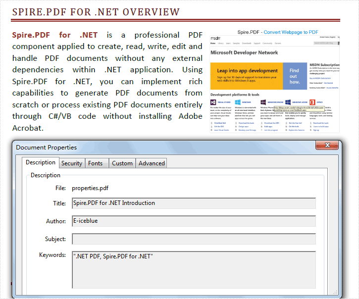 【教程】PDF C＃，VB.NET中的属性设置