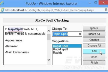 RapidSpell Web ASP.NET預覽：