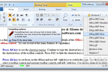 TMS Advanced Toolbars & Menus预览：Windows 7 scenic ribbon