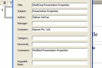 Aspose.Slides for Android via Java预览：Built-in document properties after modification