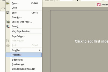 Aspose.Slides for Android via Java预览： Selecting Properties menu item