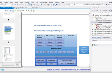 XtremeDocumentStudio .NET预览：免费的Visual Studio PDF /DOCX浏览器扩展