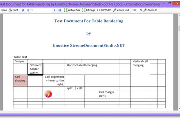 XtremeDocumentStudio .NET预览：支持DOCX表格