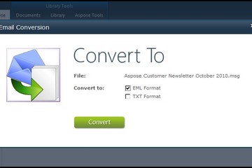 Aspose.Email for SharePoint预览：格式转换