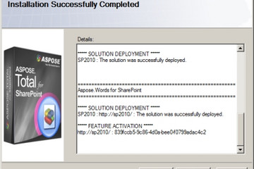 Aspose.Total for SharePoint预览：Aspose.Total for SharePoint installation