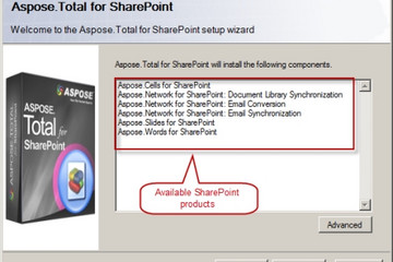 Aspose.Total for SharePoint预览：Aspose.Total for SharePoint installation
