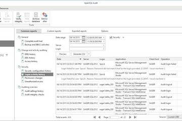 ApexSQL Audit预览：登陆审核