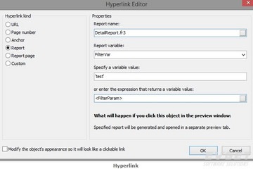 FastReport VCL预览：hyperlink