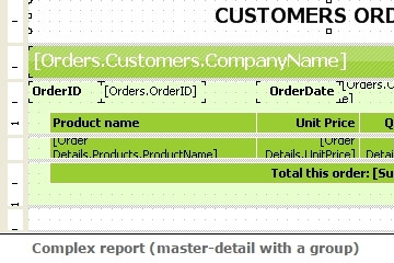 FastReport .Net預(yù)覽：complex report（master-detail with a group）