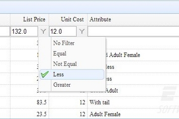 jQuery EasyUI预览：DataGrid Filter Row