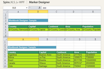 Spire.XLS for WPF 預(yù)覽：Spire.XLS for WPF圖集