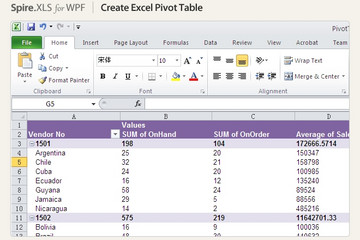 Spire.XLS for WPF 预览：Spire.XLS for WPF图集