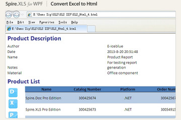 Spire.XLS for WPF 预览：Spire.XLS for WPF图集