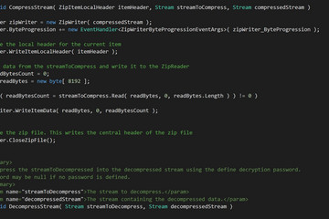 Xceed?Real-Time Zip for Xamarin預(yù)覽：Xceed-RealTimeZip-Net-Screenshot