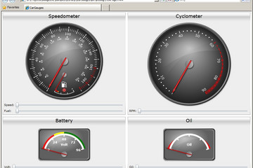 MindFusion.Charting for Silverlight预览：packlite_car_gauges