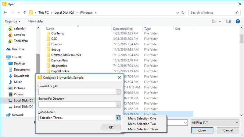 Xtreme Toolkit Pro Controls示例： Browse Edit