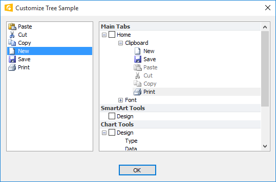 Xtreme Toolkit Pro Controls示例：Customize Tree