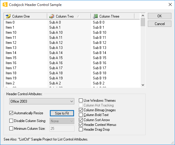 Xtreme Toolkit Pro Controls示例：Flat Header