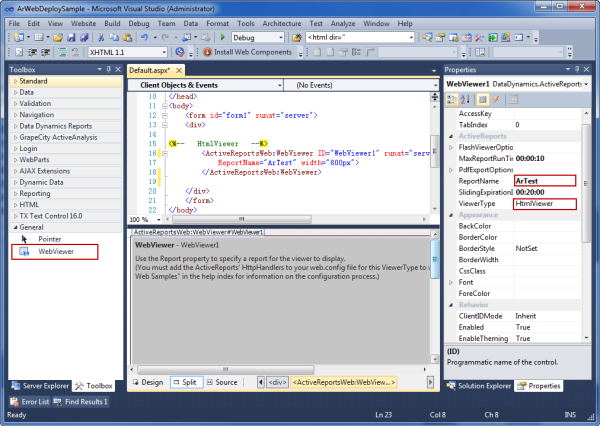 ActiveReports for .NET,报表,部署
