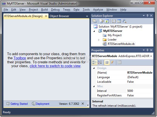 微软Office部署工具Add-in Express .Net如何创建Excel RTD服务器 