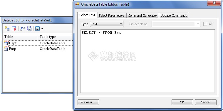 dotConnect for Oracle使用教程：数据设置编辑器的使用