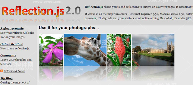 Reflection.js,JavaScript库,Ajax交互