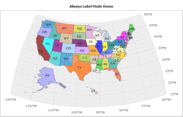 Flash地图控件AnyMap使用教程：地图区域标签的使用
