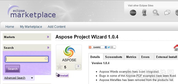 Eclipse插件-Aspose Project Wizard