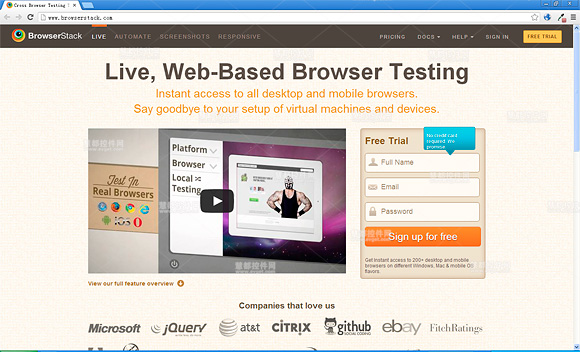 BrowserStack,Web app测试工具