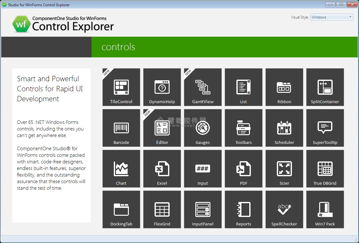 ComponentOne创建Win8设计感WinForms应用示例