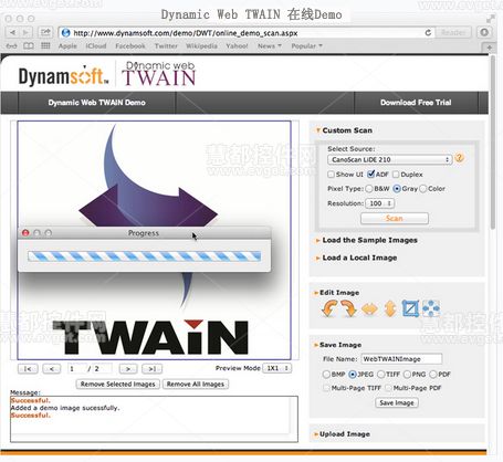 网页扫描识别控件Dynamic Web TWAIN v9.1在线Demo