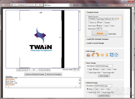 Web TWAIN掃描識別控制元件掃描控制元件Dynamic Web TWAIN使用例項