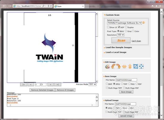  Web TWAIN扫描识别控件扫描控件Dynamic Web TWAIN使用实例