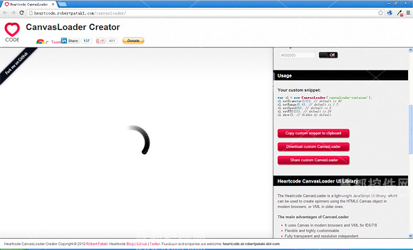 CanvasLoader Creator,HTML5预加载脚本
