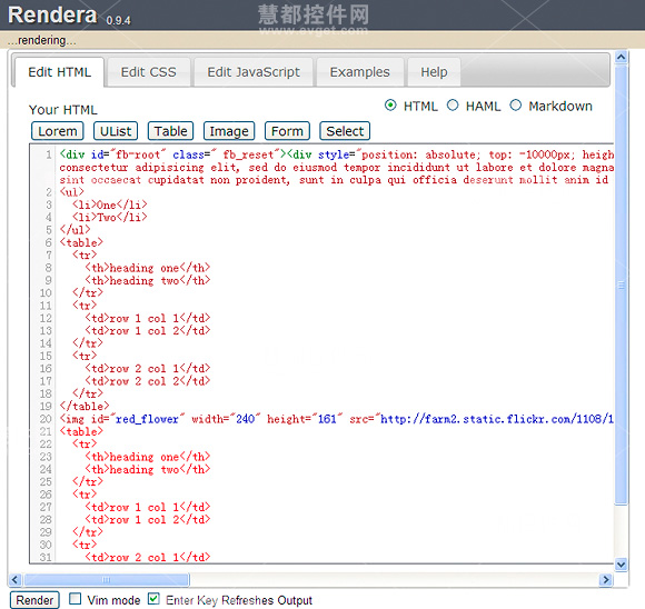Rendera,HTML5代码编辑工具,HAML,Sass,Coffee.