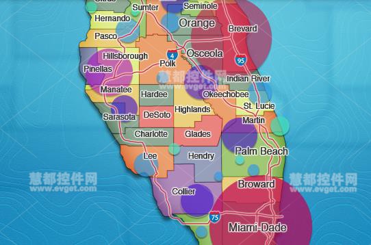 新版地图工具Chart FX Maps地图示例