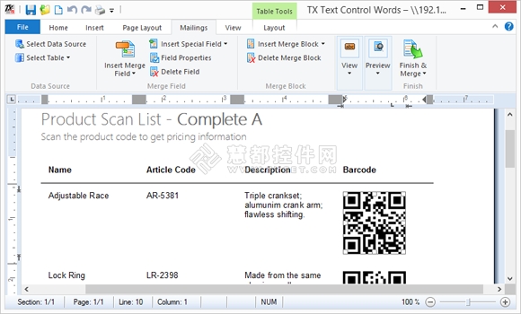 TX Text Control .NET,页眉页脚