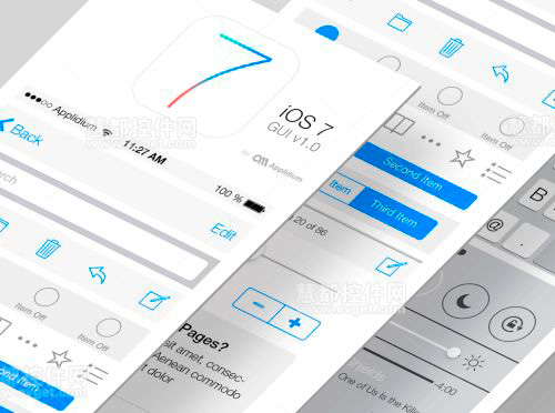 iOS 7 GUI PSD,iOS7 app原型设计工具