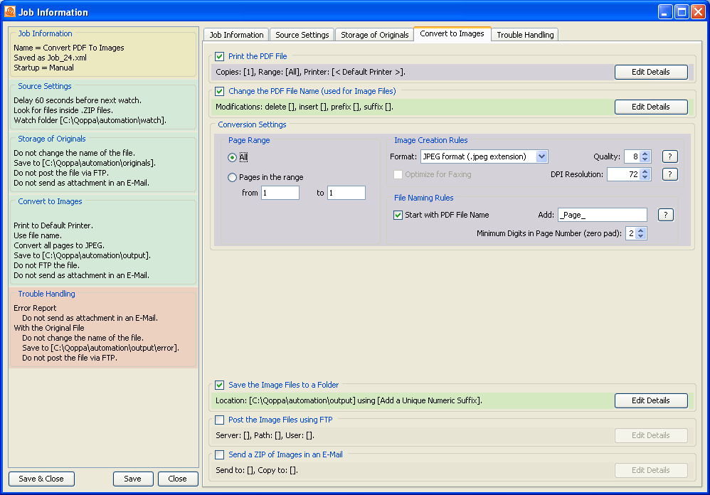PDF文档处理软件PDF Automation Server使用教程：PDF文档转换为图像