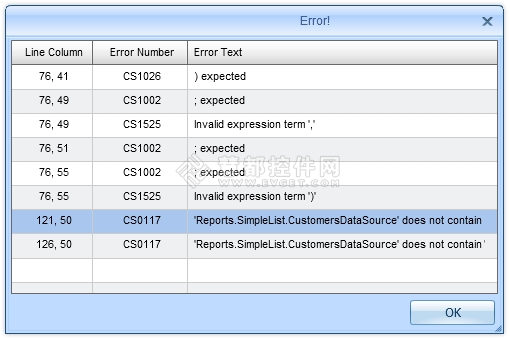 Stimulsoft Reports 2013.1,错误日志