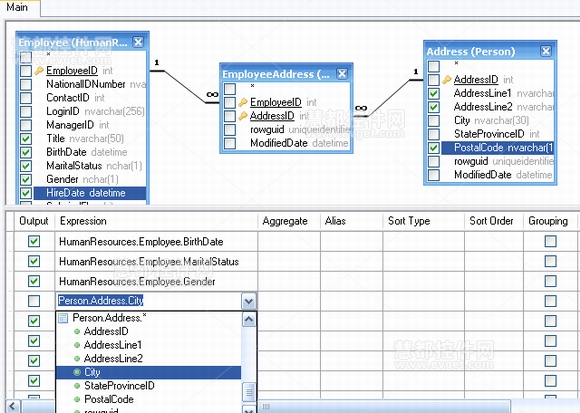 Active Query Builder界面