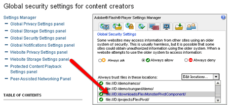 Pivot Table & Charts入门使用教程：Flash Player的全局安全设置