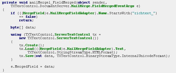 Text Control,MergeFields,格式化文本,合并