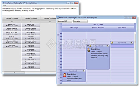 mindfusion,MindFusion.Scheduling for WPF,日程控件,日历控件 
