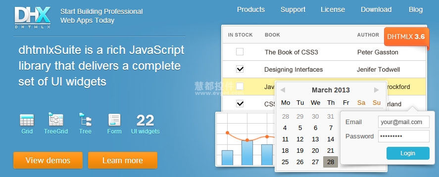 DHTMLX 开源JavaScript库 WebUI开发框架
