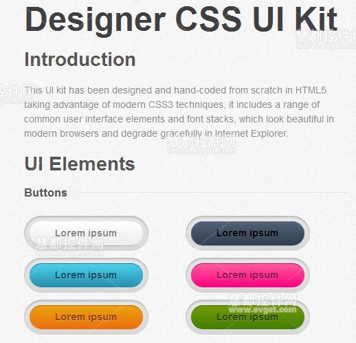 Designer CSS UI Kit