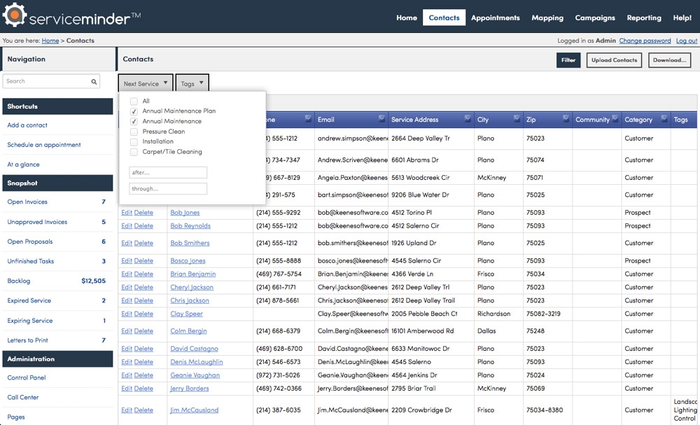 ServiceMinder DevExpress for ASP.NET MVC