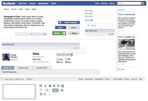 Facebook Applications 应用原型设计工具