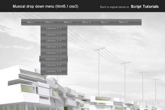 20个最炫HTML5，jQuery和CSS3下拉菜单制作教程（附示例/源码）